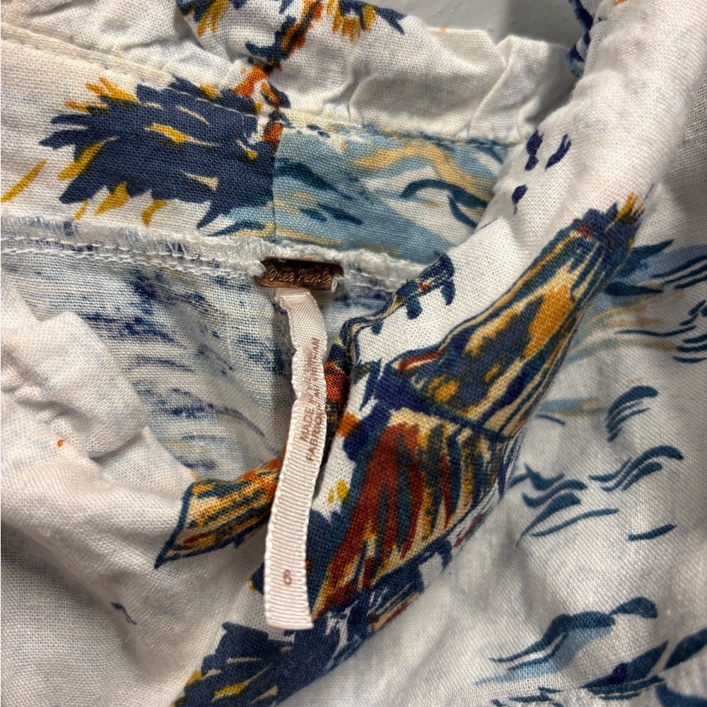 Free People Beach Party Midi Neutral Cream Floral Print Women's Dress vacation - Picture 9 of 10